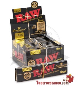 RAW King Size ZWART Connoisseur Papier van 110 mm + Tips - 24 eenheden