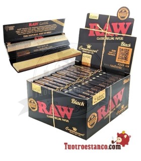 RAW King Size ZWART Connoisseur Papier van 110 mm + Tips - 24 eenheden