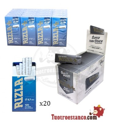 Papel Rizla Plata 70mm + Filtros Rizla 5.7mm