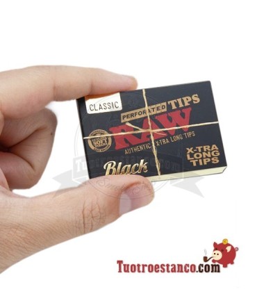 Estuche filtros de cartón Raw Black Tips anchos - 36 ud