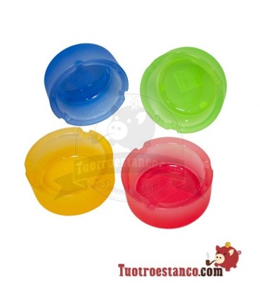 Kleine gekleurde glazen asbak 8,4 cm