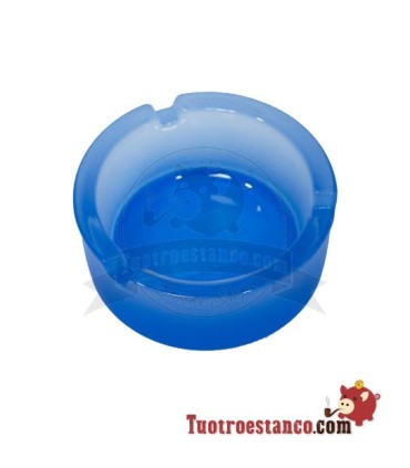 Kleine gekleurde glazen asbak 8,4 cm