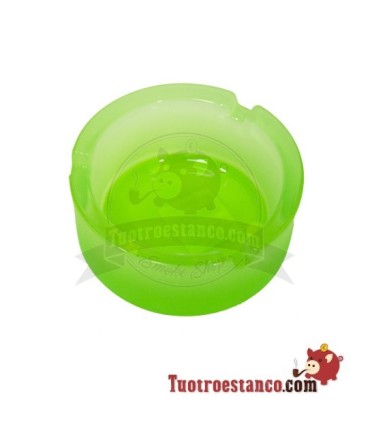 Kleine gekleurde glazen asbak 8,4 cm