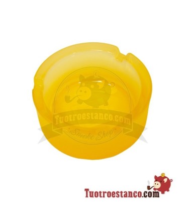 Kleine gekleurde glazen asbak 8,4 cm