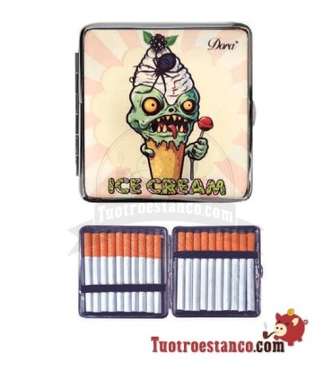 Pitillera Zombie Calavera Cream de 20 cig