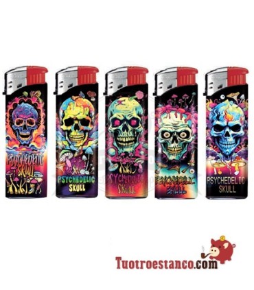 Encendedor Eléctrico Psychedelic Skull