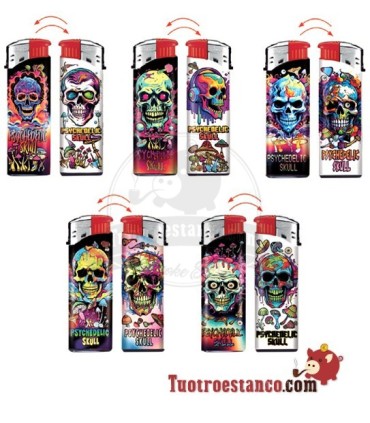 Encendedor electrónico Psychodelic Skull