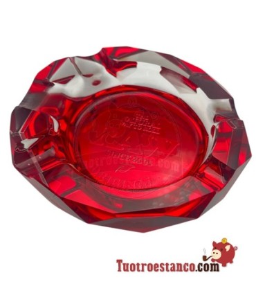 Cenicero de Cristal Raw Ruby Red