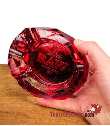 Raw Ruby Red Glass Asbak