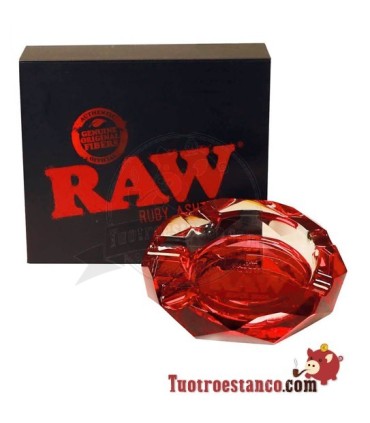 Raw Ruby Red Glass Asbak