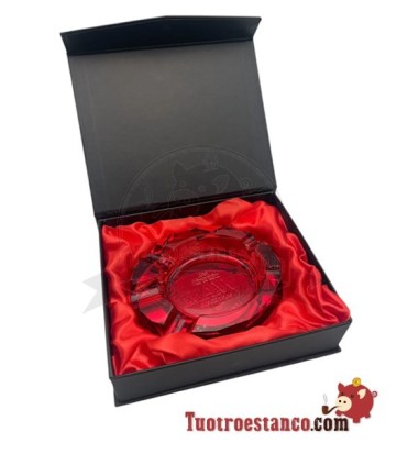 Cenicero de Cristal Raw Ruby Red