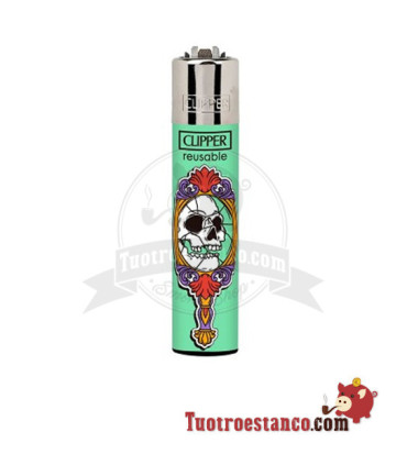 Clipper Mirror Skulls | Mechero de gas recargable