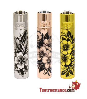 Clipper Metálico Floral + estuche metálico