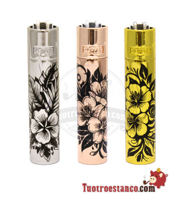 Bloemige metalen tondeuse + metalen hoes